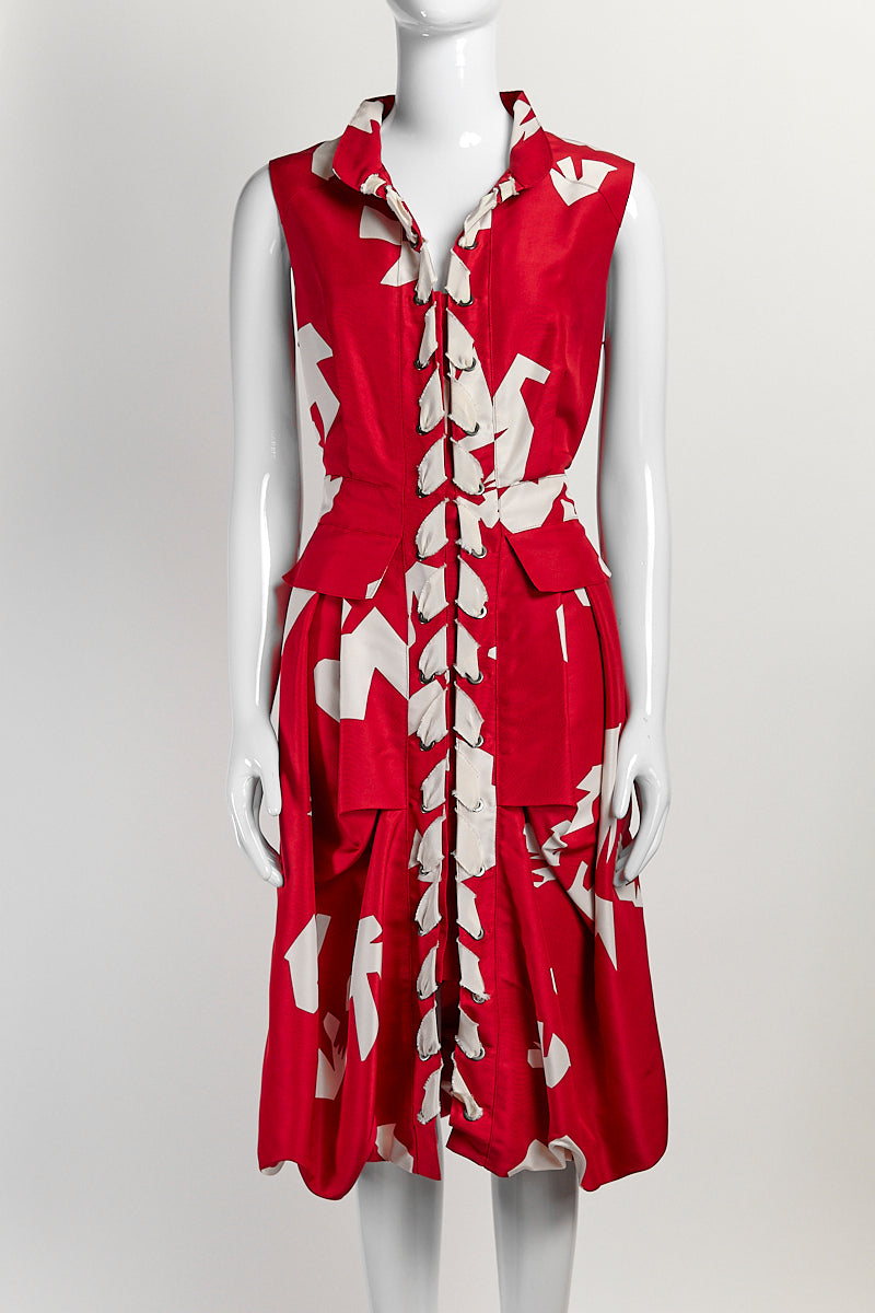 OSCAR DE LA RENTA RED KNEE LENGTH DRESS 10