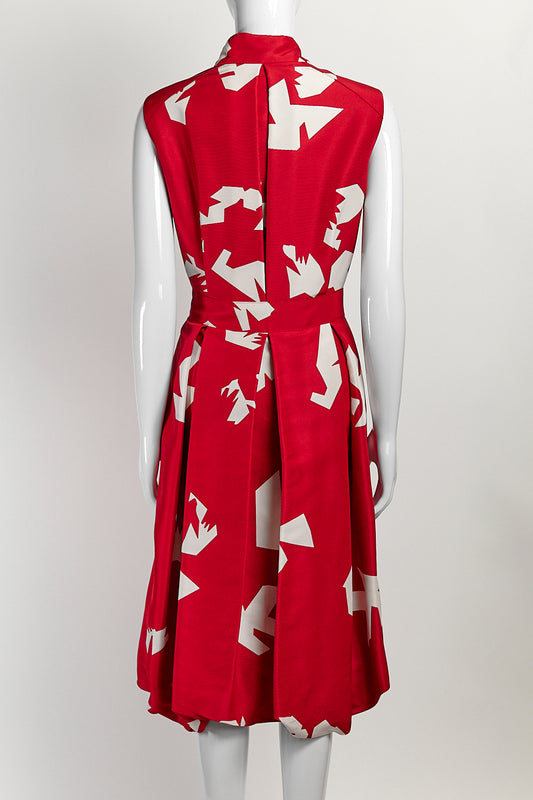 OSCAR DE LA RENTA RED KNEE LENGTH DRESS 10