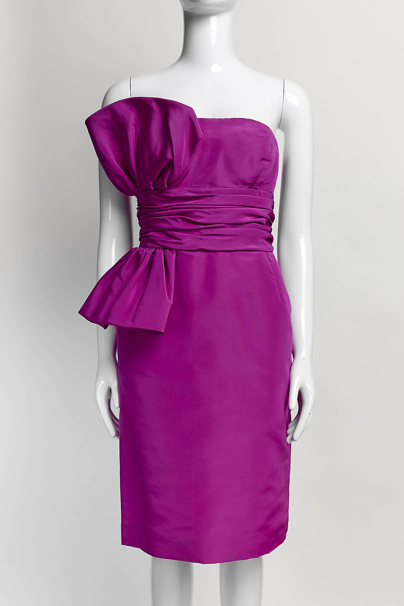 Oscar De La Renta Magenta Strapless Dress 2