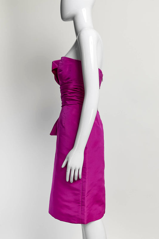 Oscar De La Renta Magenta Strapless Dress 2