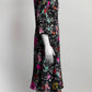 Oscar de la Renta Black Floral Silk A Line Dress 8