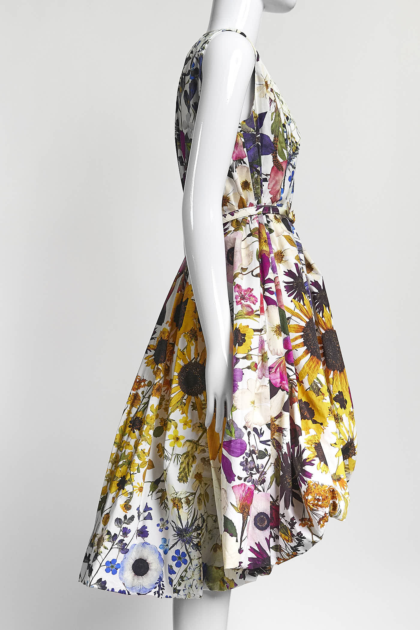 Oscar de la Renta Floral-Print Puffball Midi Dress 2
