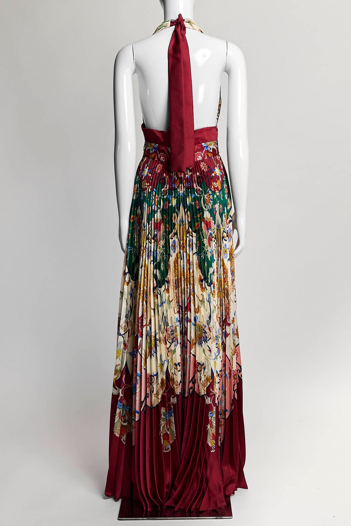 Oscar de la Renta Halter Maxi Long Dress with Pleated Detail 10