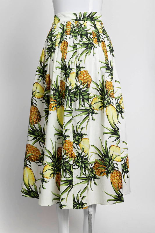 Oscar de la Renta Pineapple Printed Skirt