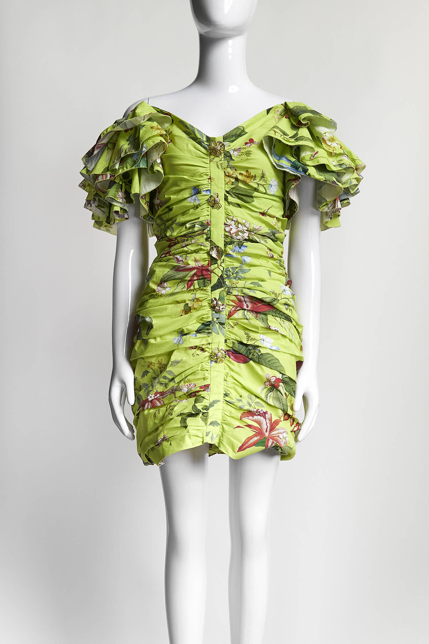 Oscar de la Renta ruffled floral-print mini Dress 8