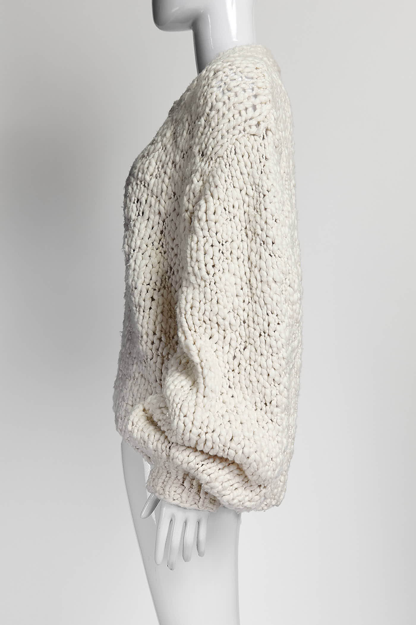 Ozma Sybille Cream Zip-up Sweater