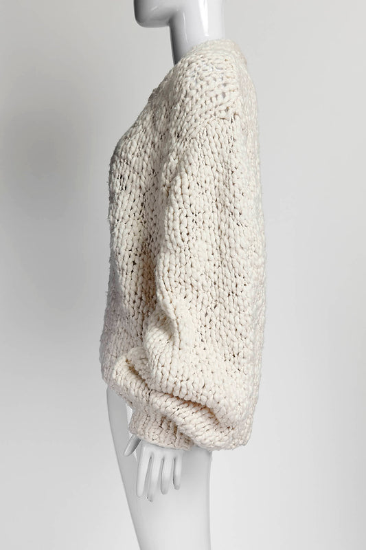 Ozma Sybille Cream Zip-up Sweater