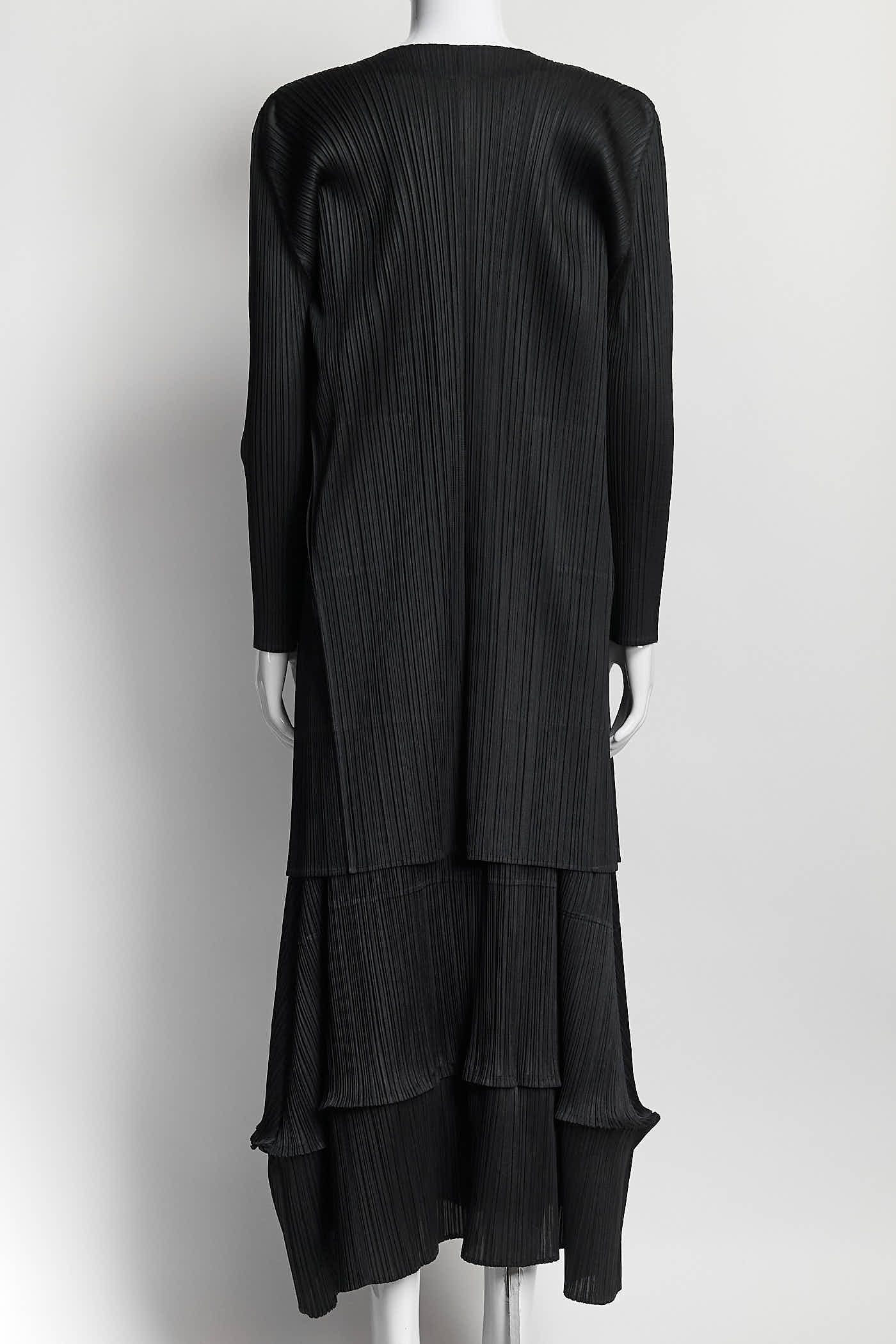 PLEATS PLEASE ISSEY MIYAKE Black Cardigan Dress 4