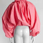 Patou Ruffled Tie Neck Long Sleeve Pink Blouse 36
