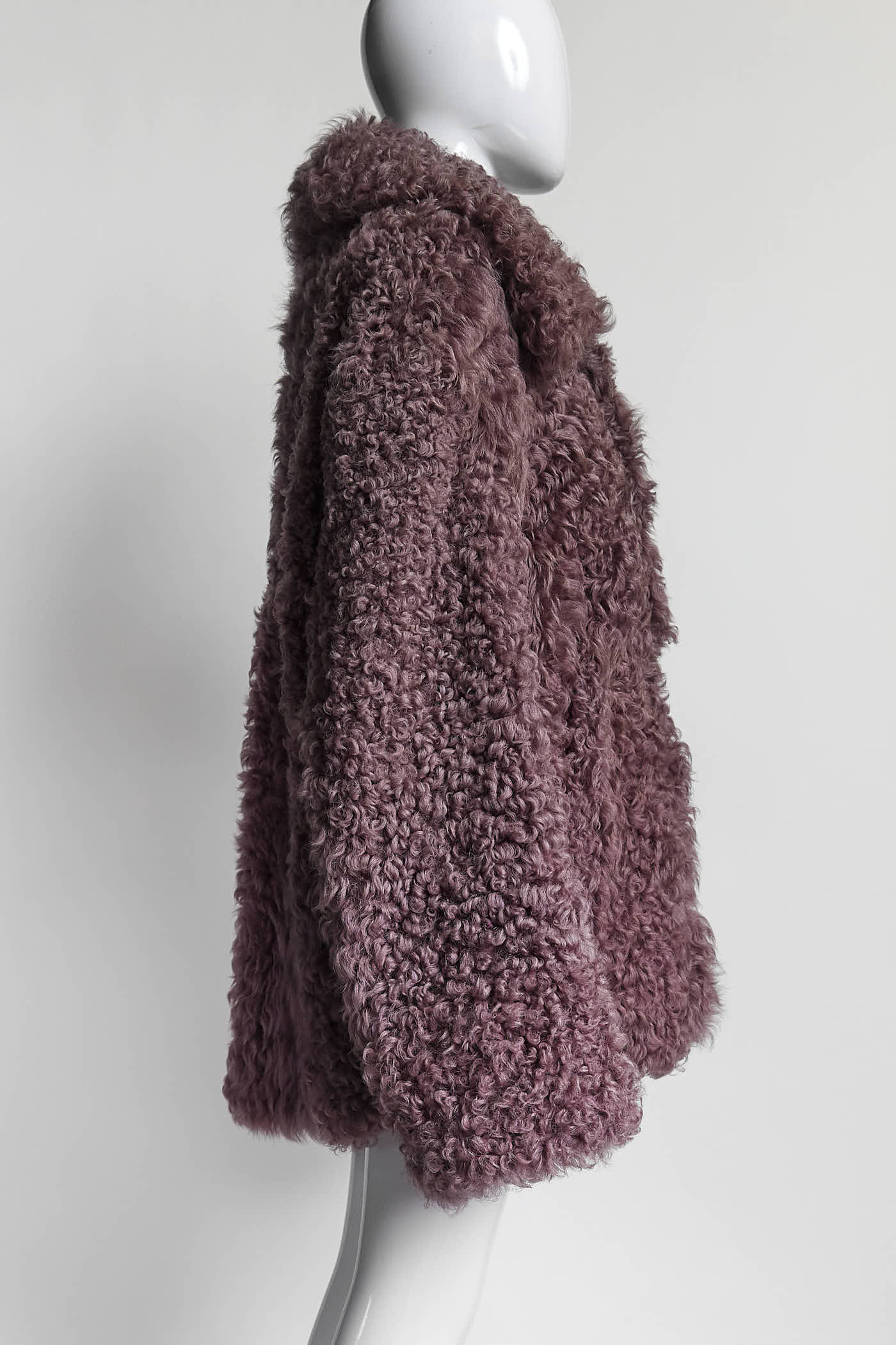 Petar Petrov Purple Shearling Teddy Coat 38