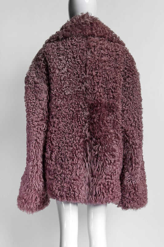Petar Petrov Purple Shearling Teddy Coat 38