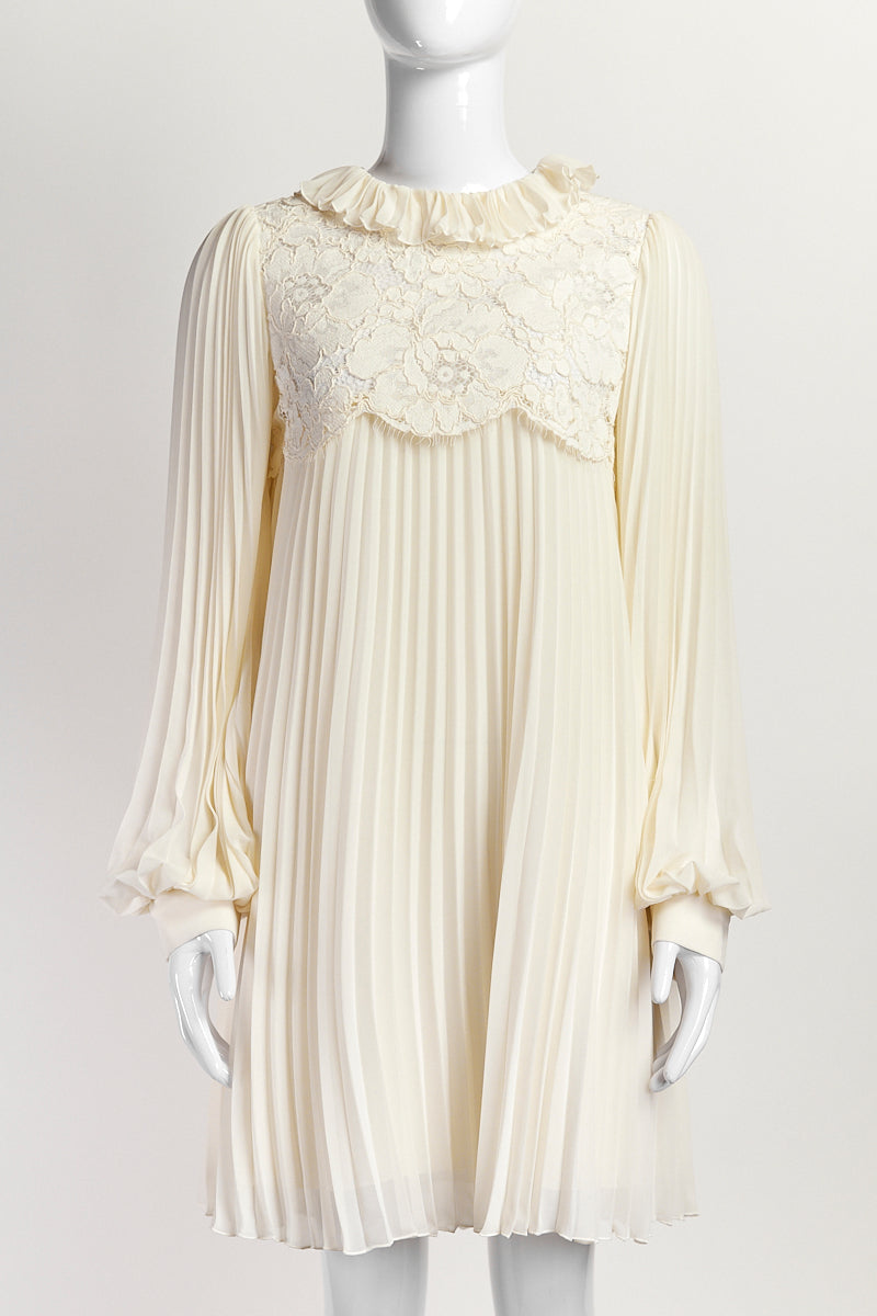Philosophy White Lace Pleated Dress 38