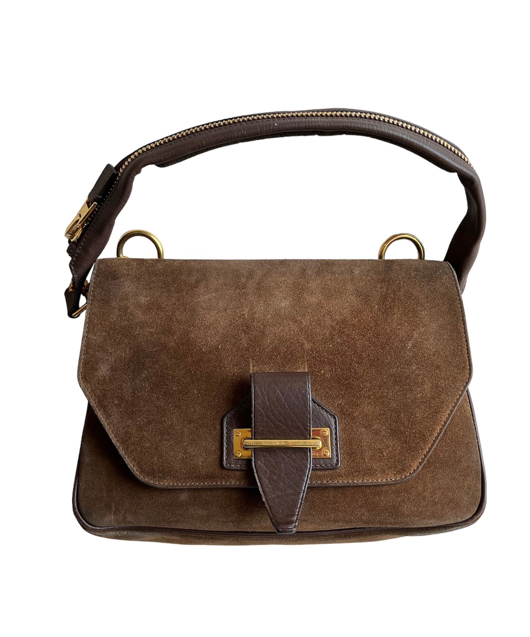 Tom Ford Suede Brown Shoulder Bag