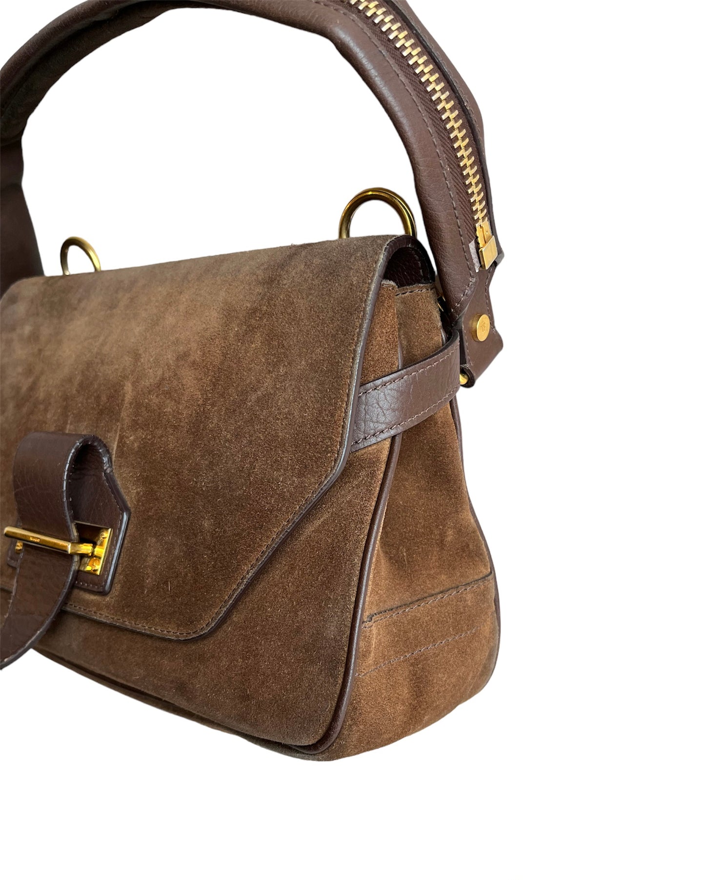 Tom Ford Suede Brown Shoulder Bag