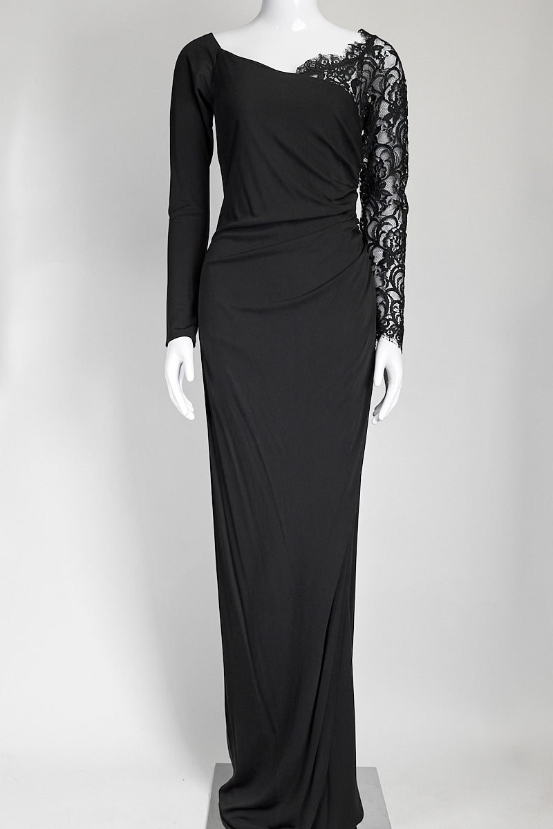 Prabal Gurung Black Lace V-Neck Long Dress US 6