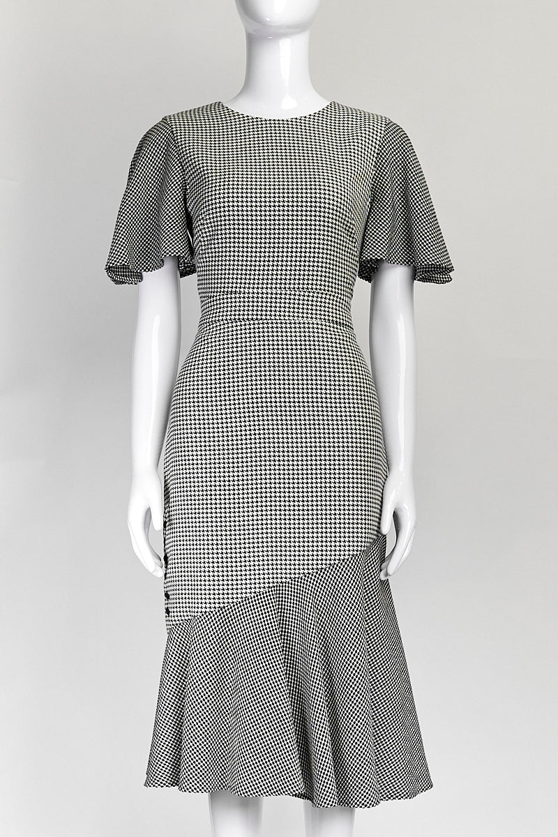 Prabal Gurung Houndstooth Print Midi Length Dress US 2