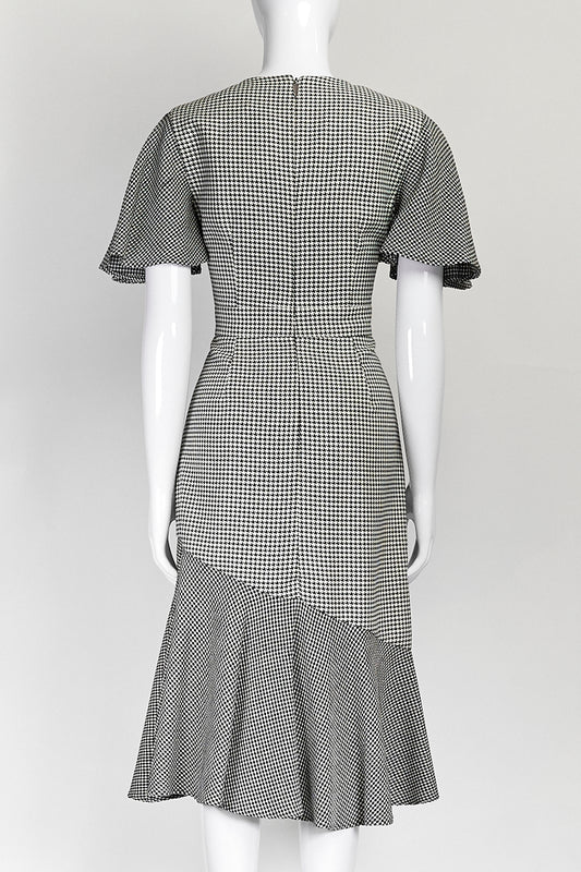 Prabal Gurung Houndstooth Print Midi Length Dress US 2