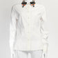 Prada AW2019 Jeweled Poplin Collar Shirt 42