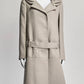 Prada Beige Mid-length Wool Belted Coat 40