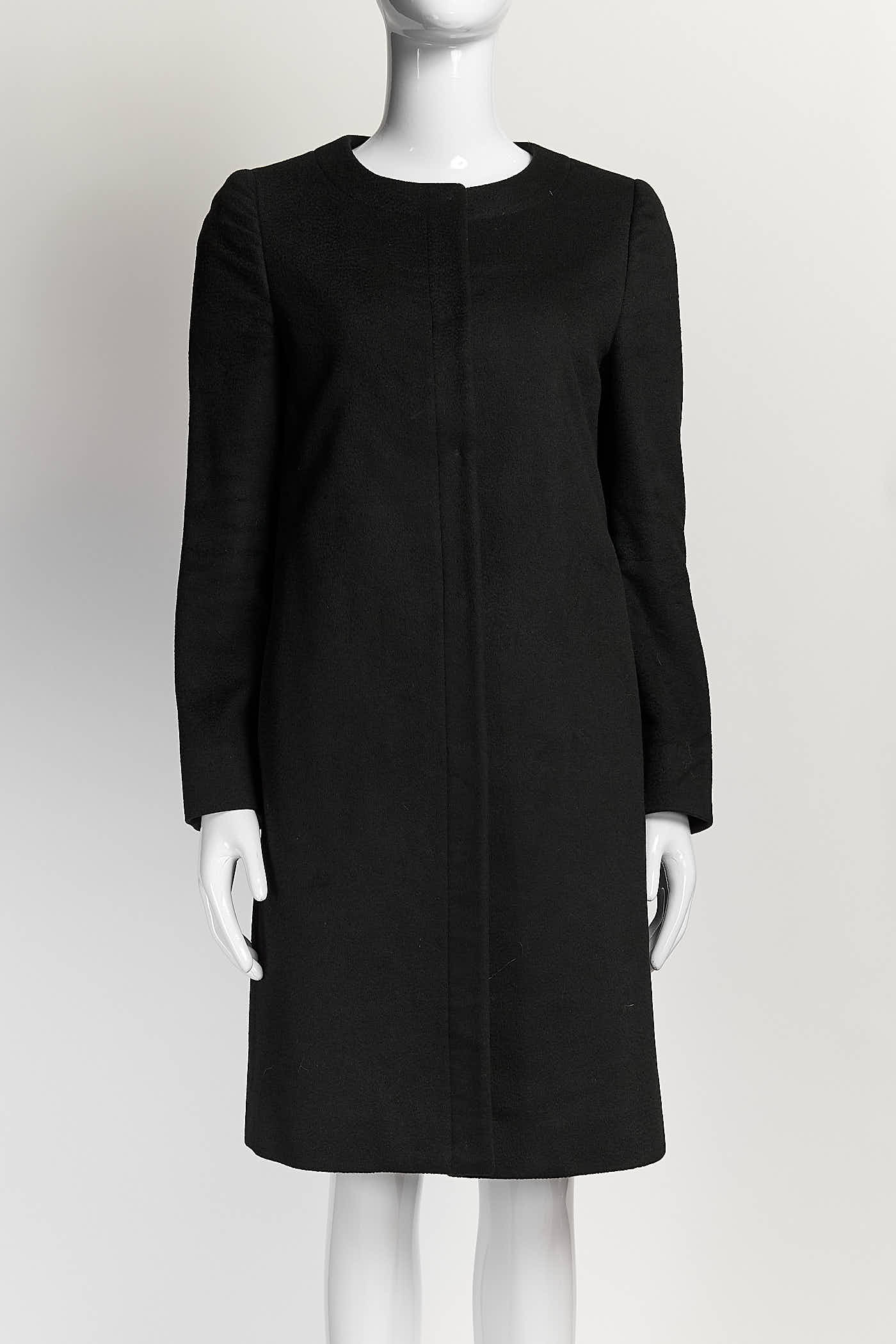 Prada Black Cashmere Coat 38