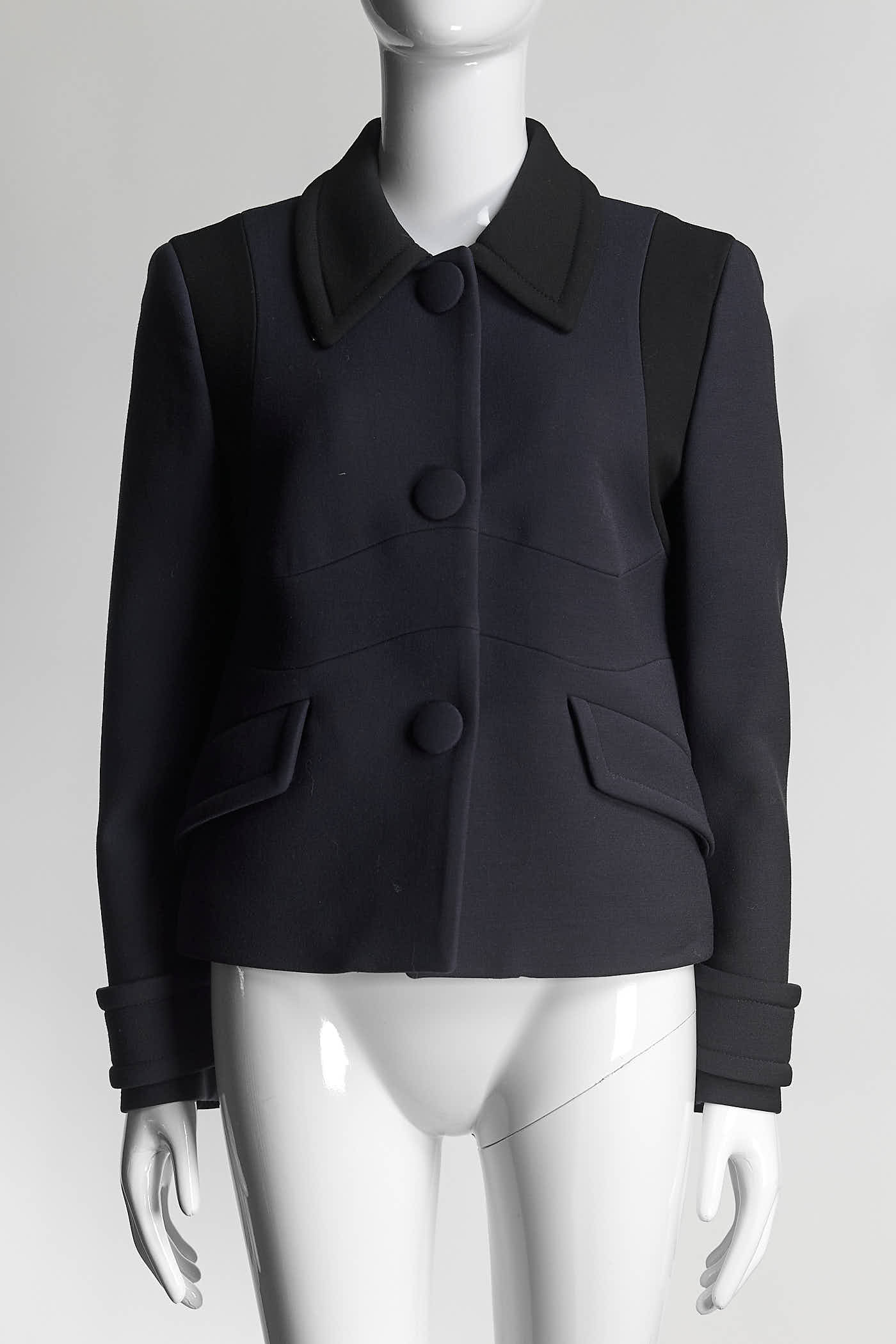 Prada Black/Navy Short Jacket/Skirt Set 44
