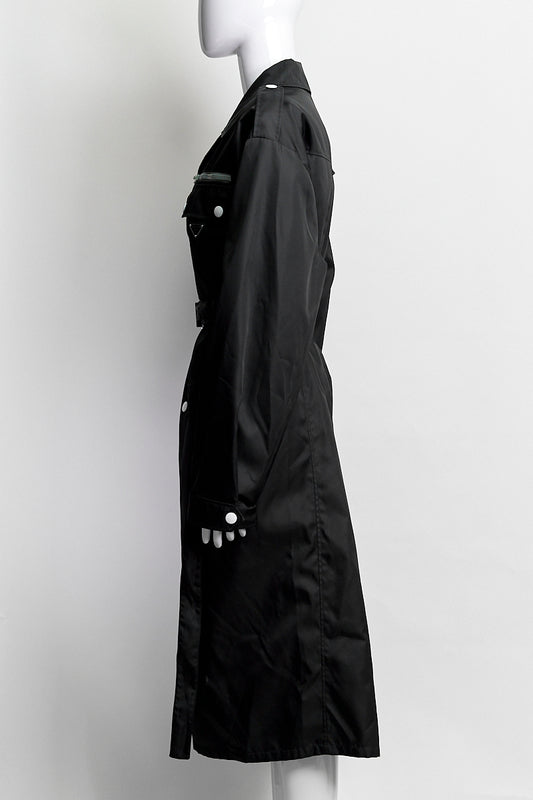 Prada Black Nylon Coat Domestic IT 42