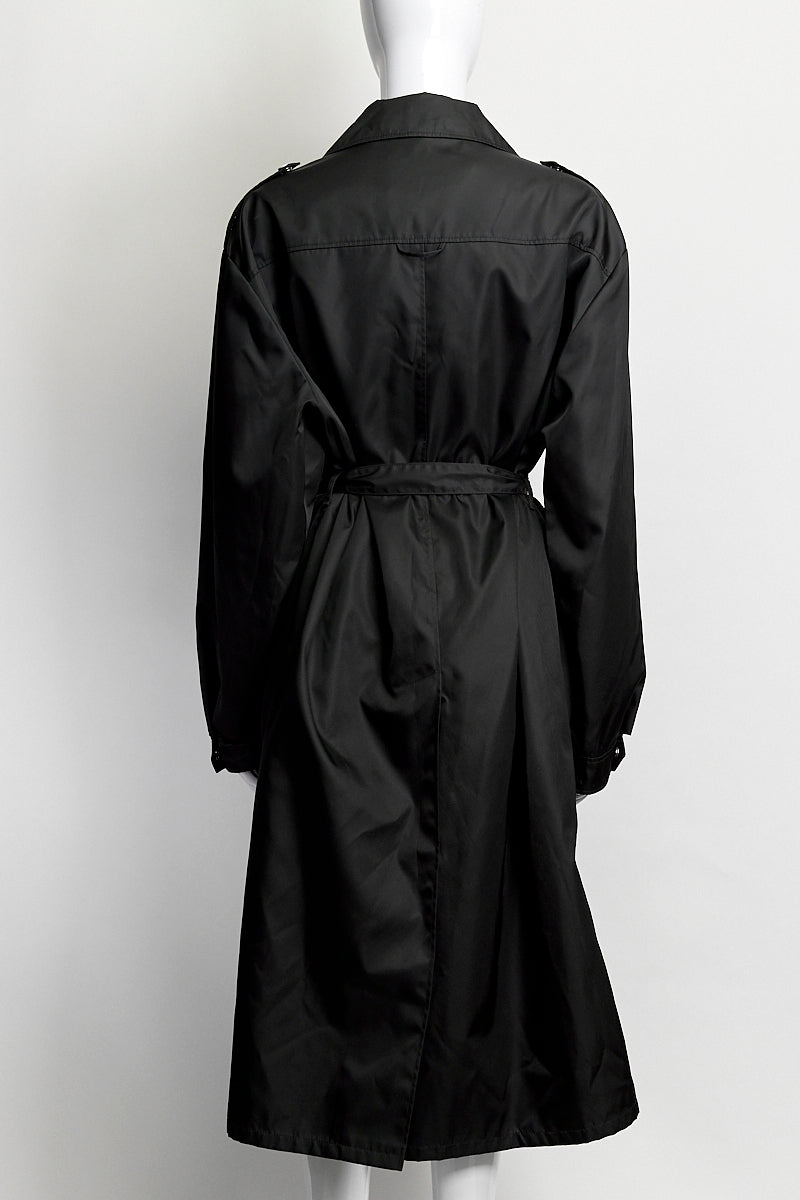 Prada Black Nylon Coat Domestic IT 42