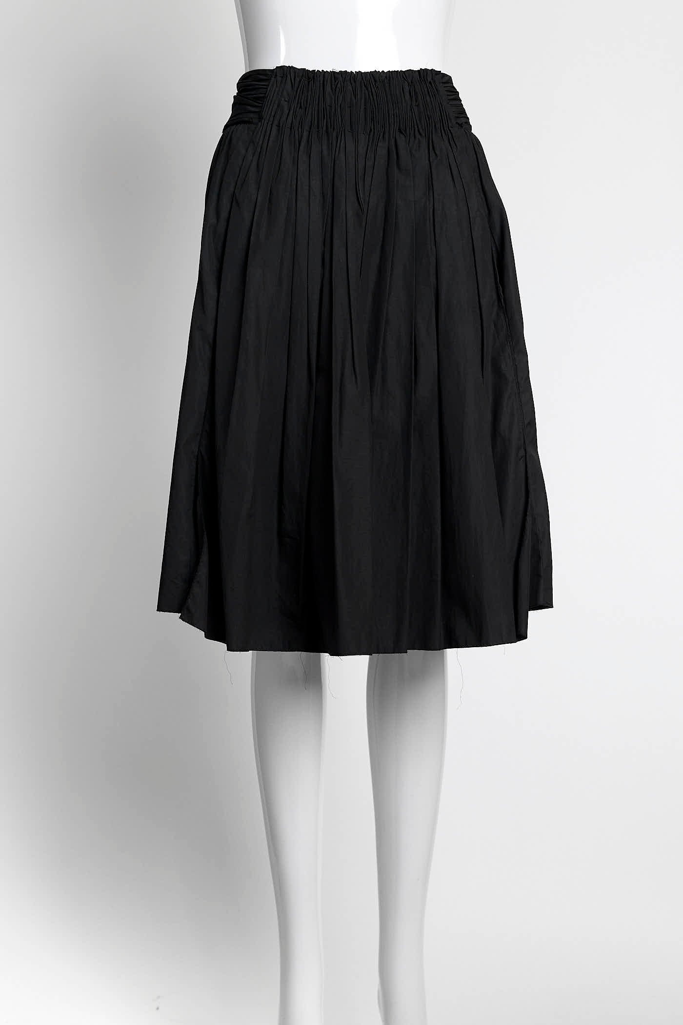 Prada Black Pleated Detail Skirt 40