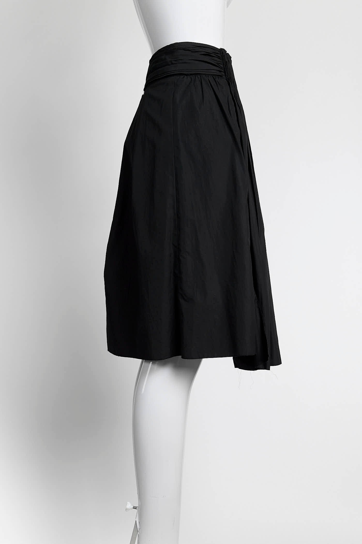 Prada Black Pleated Detail Skirt 40