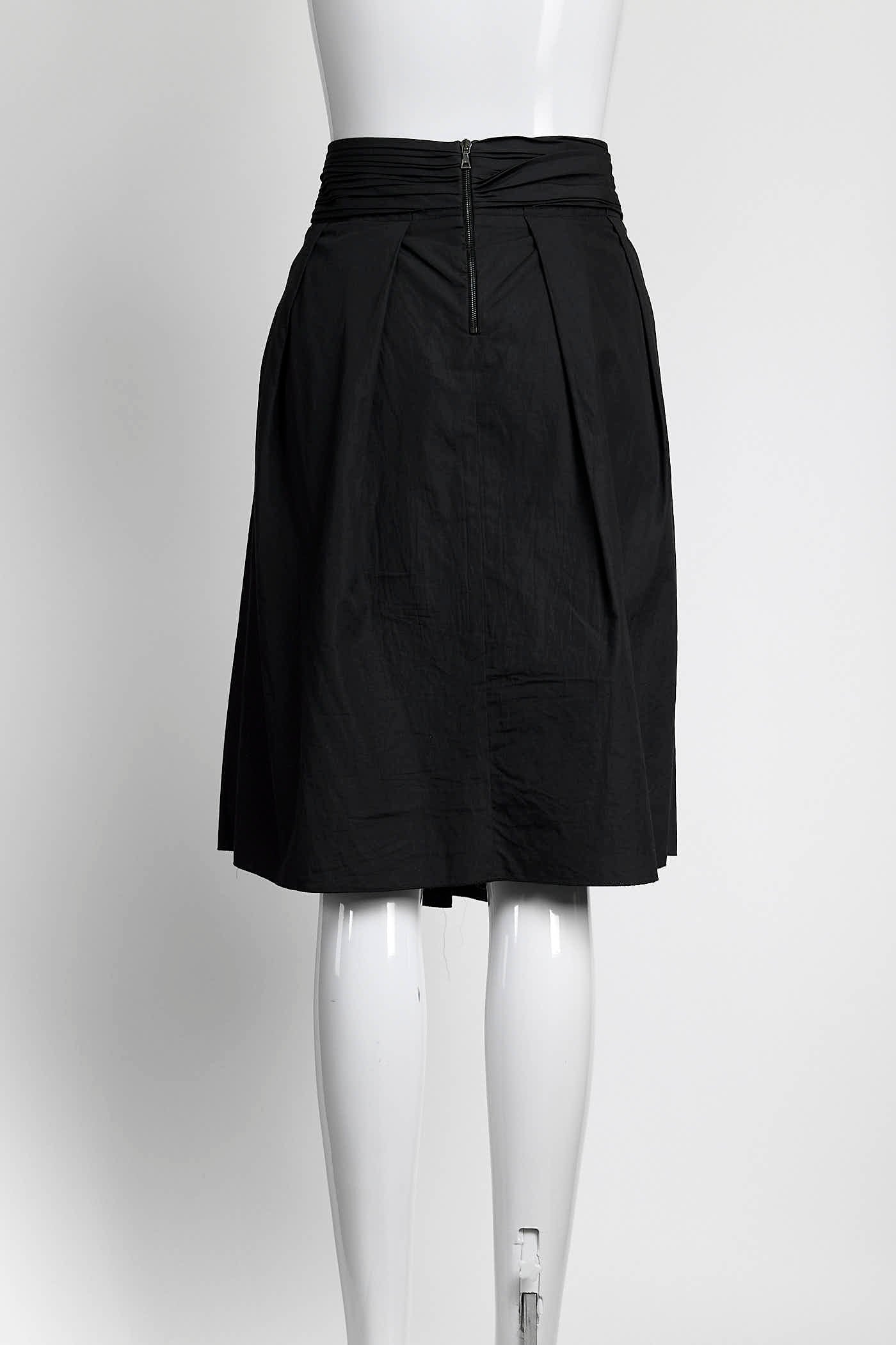 Prada Black Pleated Detail Skirt 40