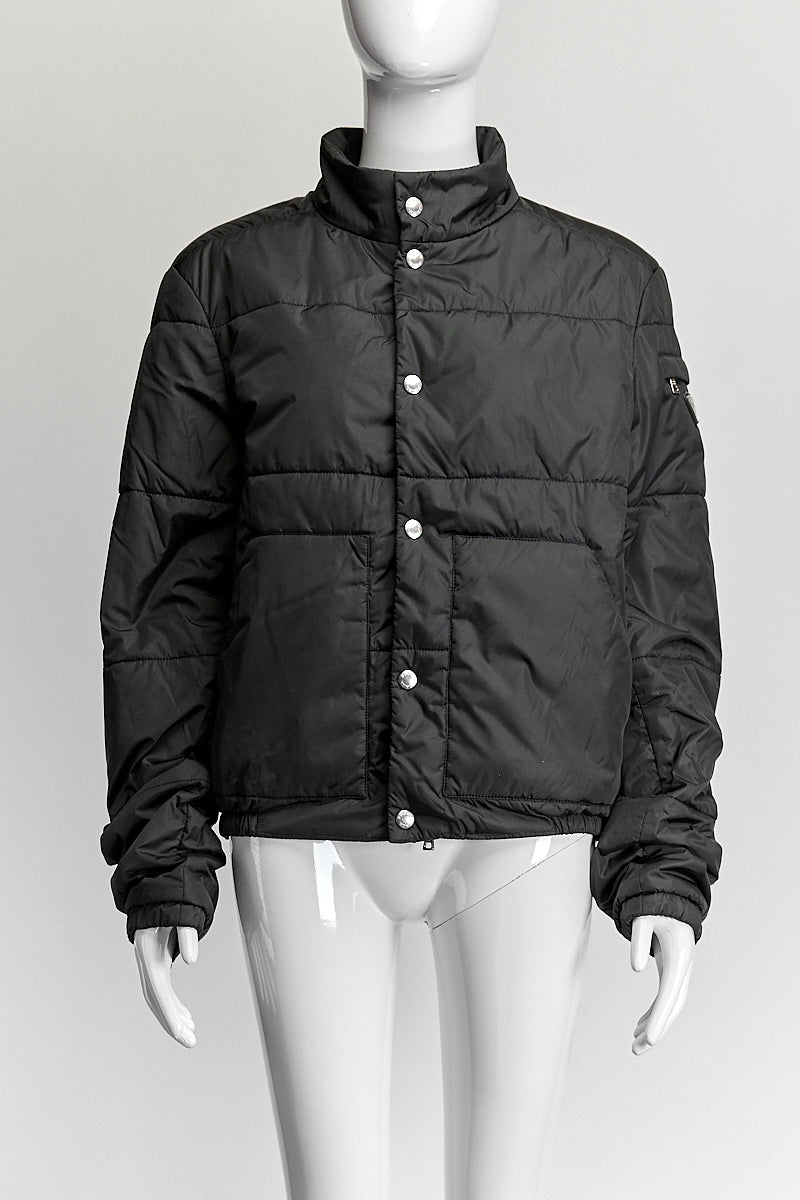 Prada Black Puffy Logo Jacket IT 46