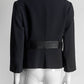 Prada Black Short Blazer with Pleated Fabric Detail 42