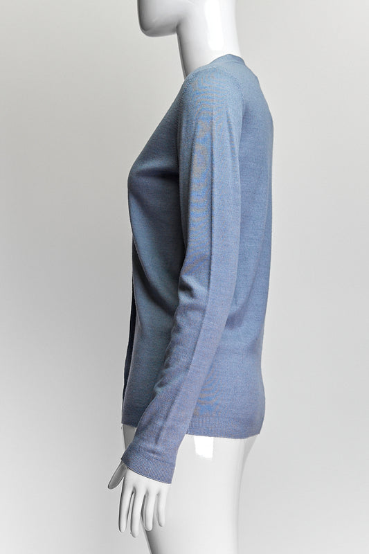 Prada Blue Cashmere Cardigan IT40