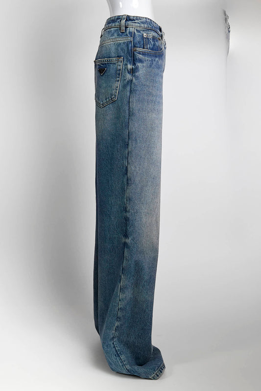Prada Denim Jeans with Logo at back Pocket 28