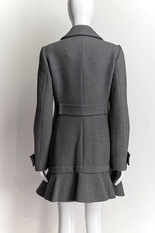 Prada Double Breasted Wool Grey Peacoat IT40