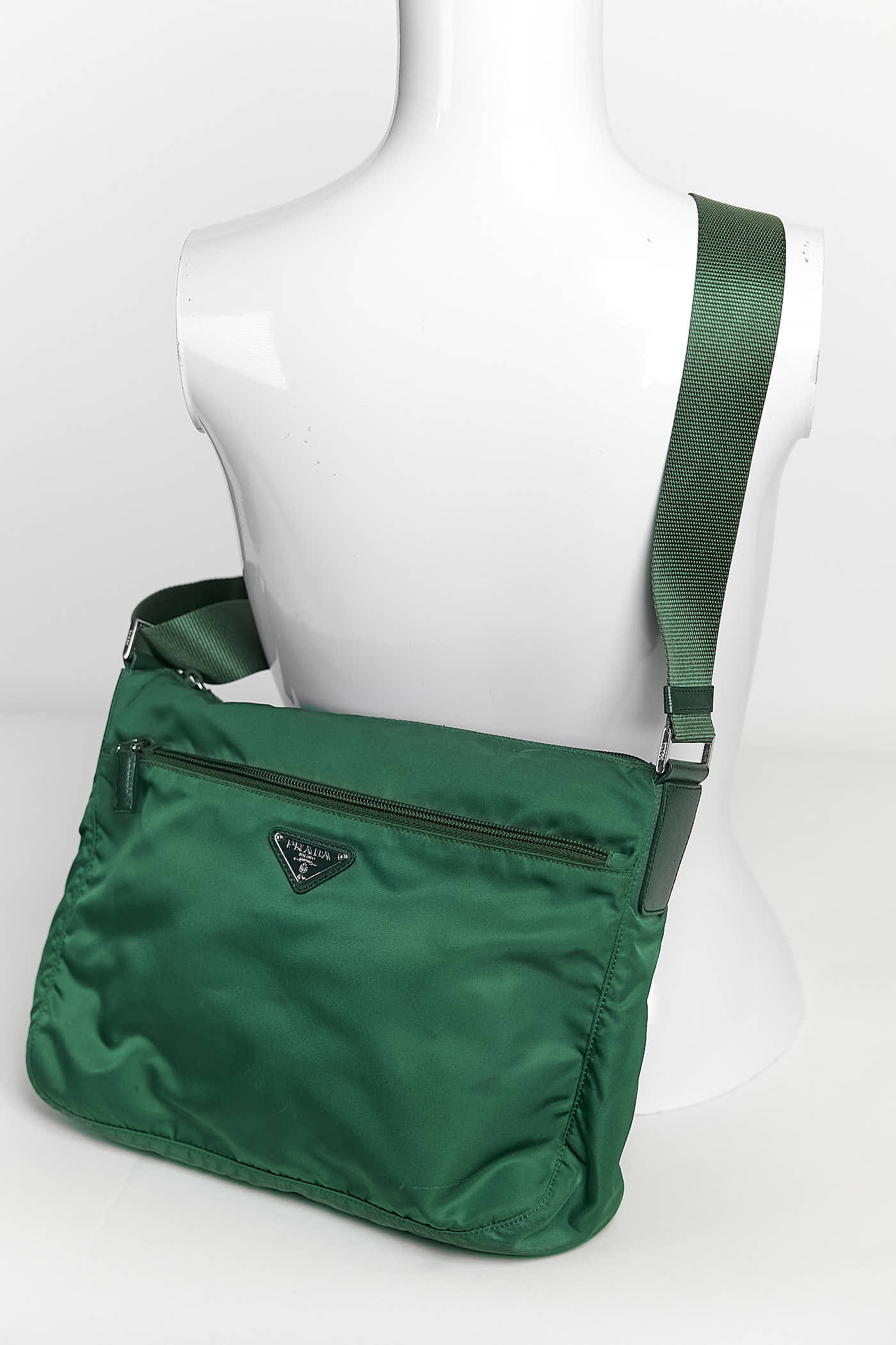 Prada Green Nylon Crossbody Bag