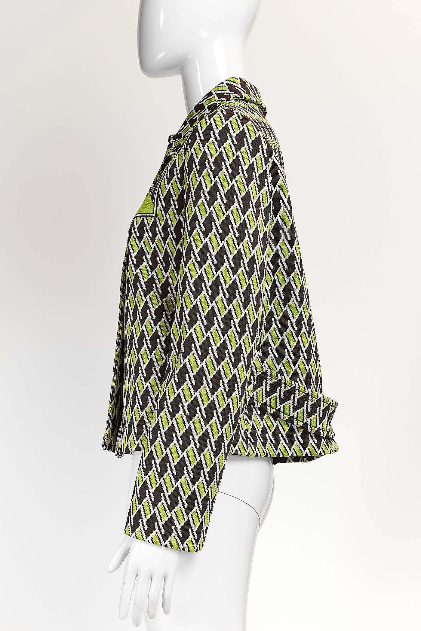 Prada Green Printed Knit Blazer 40