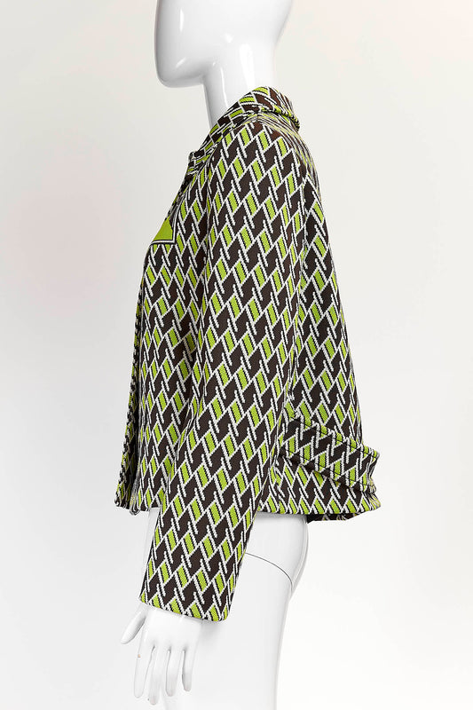 Prada Green Printed Knit Blazer 40