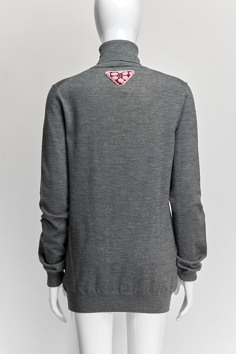 Prada Grey Turtleneck Sweater IT 44