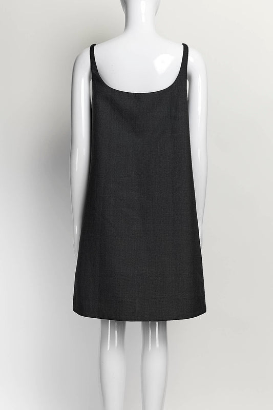 Prada Grey Wool Mini Dress 38