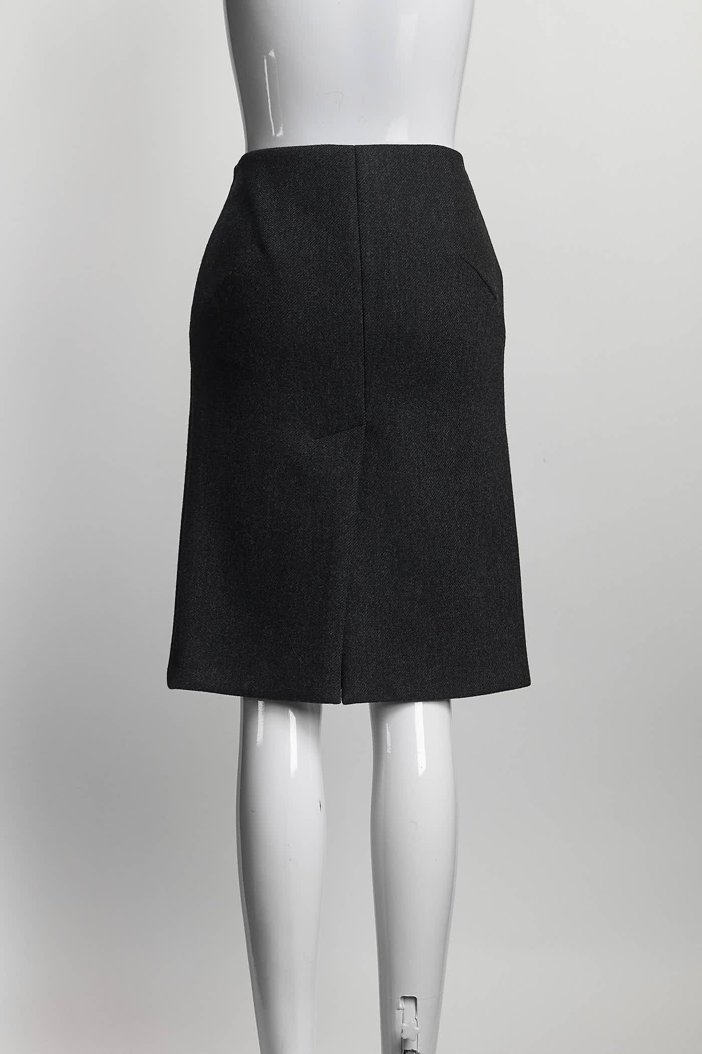 Prada Grey Wool Skirt 38