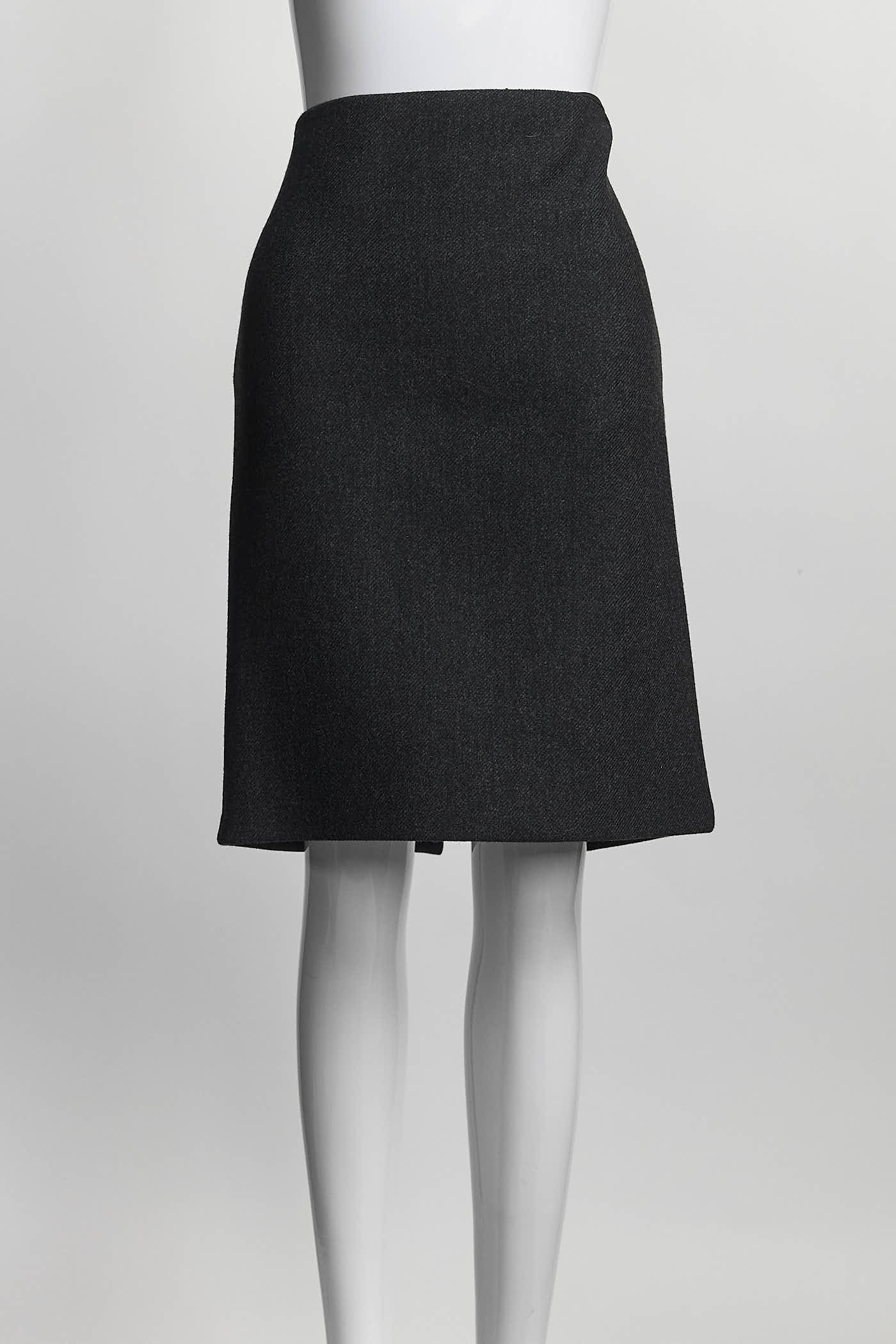 Prada Grey Wool Skirt 38