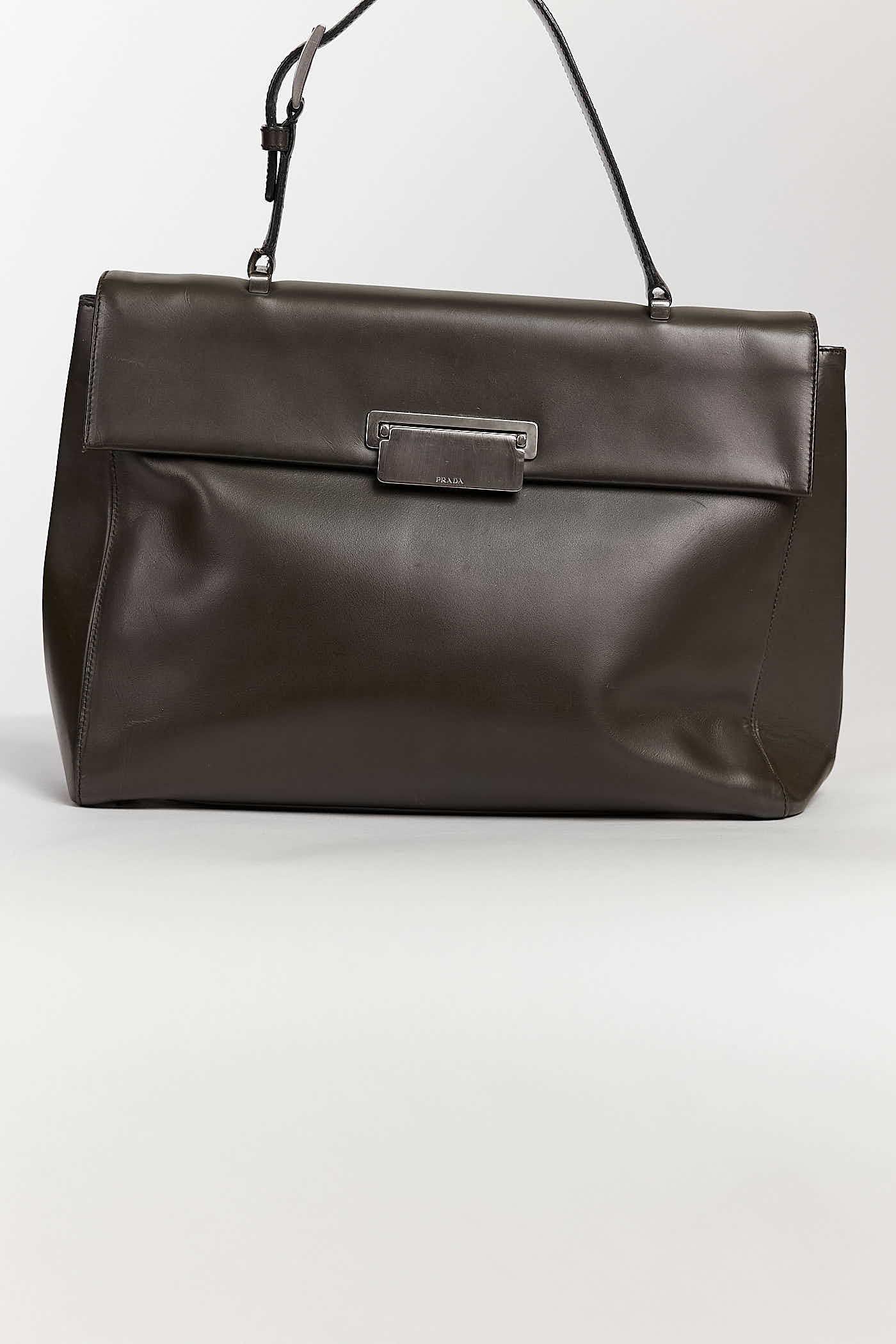 Prada Olive Green Leather Bag Top handle