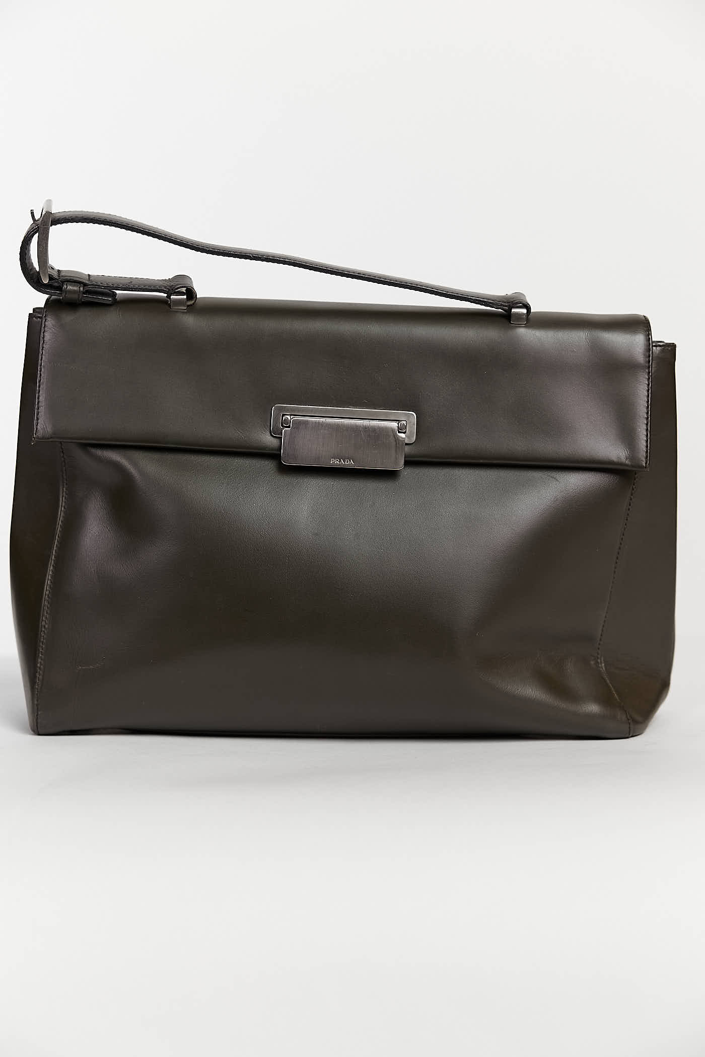 Prada Olive Green Leather Bag Top handle