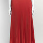 Prada Red Pleated Logo Skirt 42