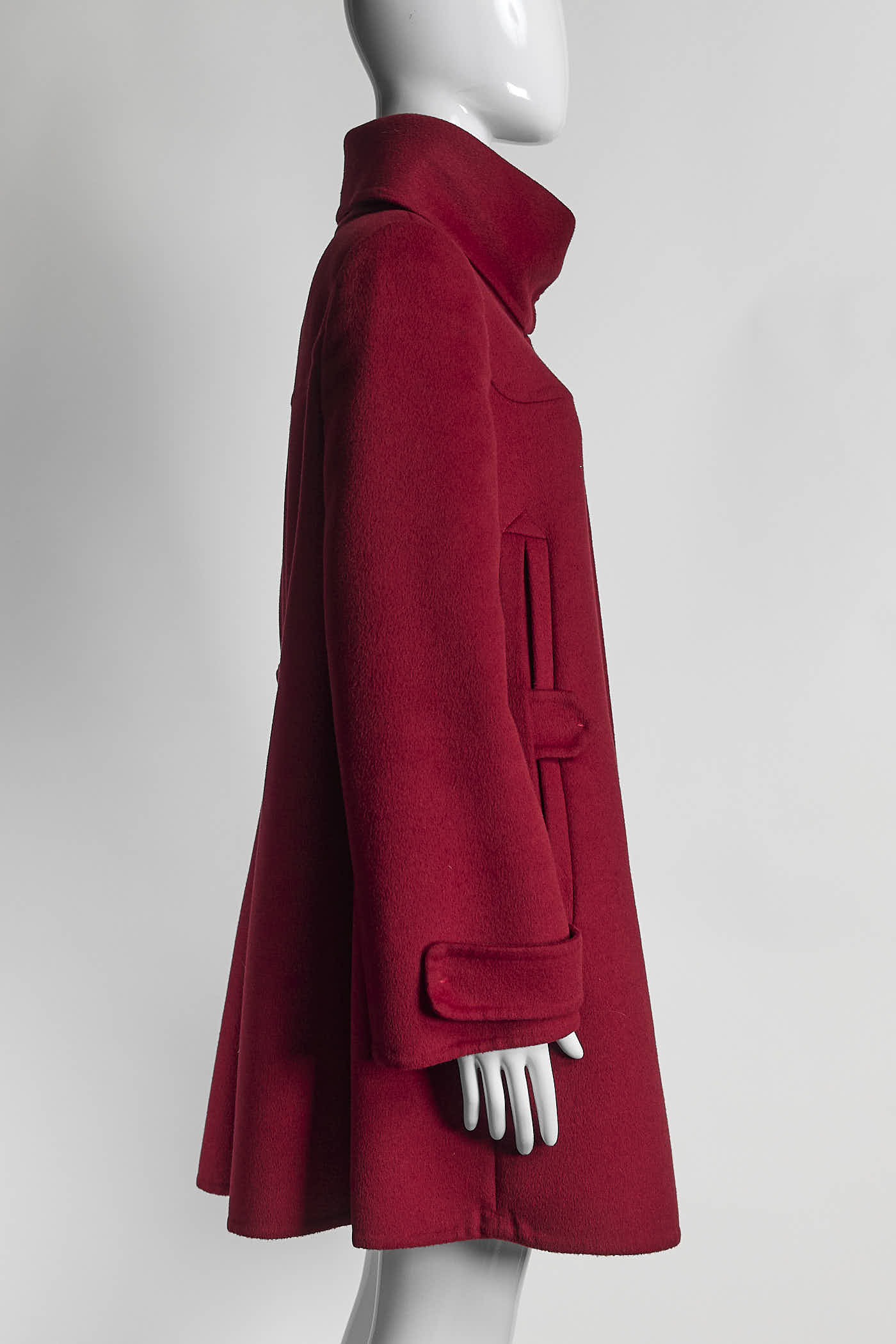 Prada Red Wool Zipup Coat 40