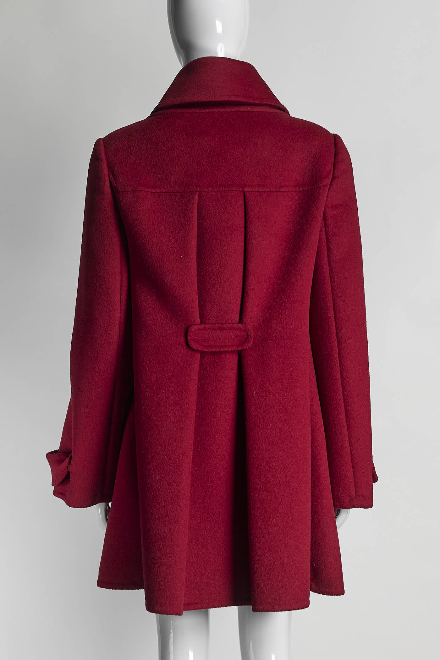 Prada Red Wool Zipup Coat 40
