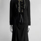 Prada Short Black Jacket with French Ruffle Details/Skirt 42