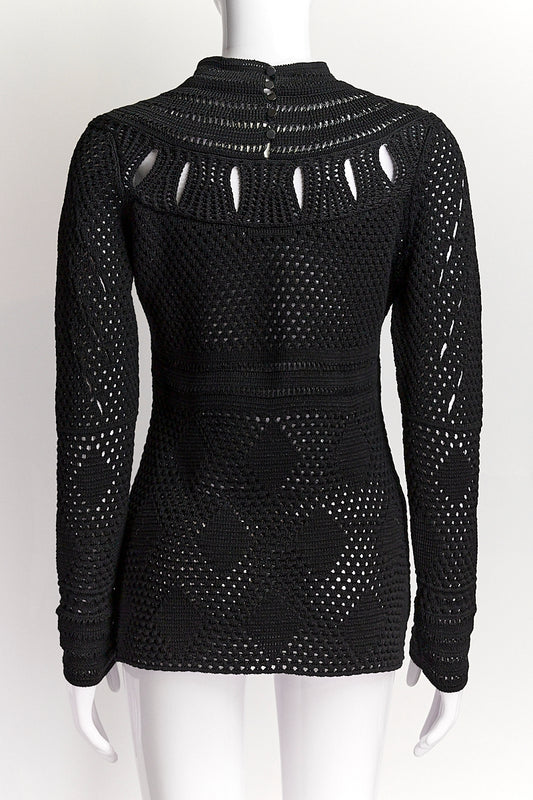 Proenza Schouler Black Crochet Top M