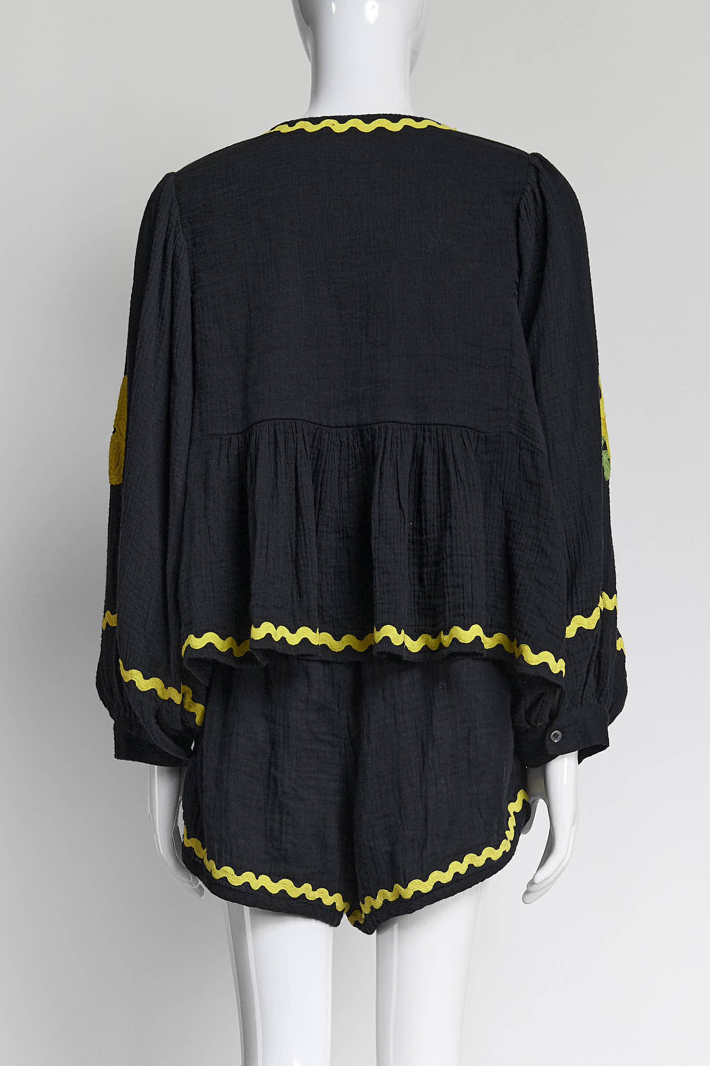 RHODE Black Cotton Top/Short Set XS/S